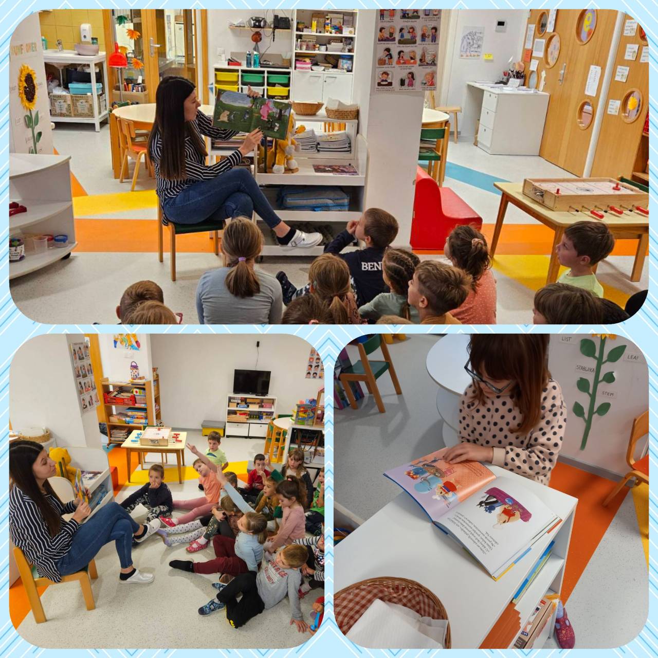 Reading a book kolaž obrađeno